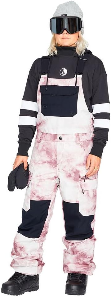 Volcom Women's Creston Stretch Snowboard Ski Bib Overall Snowpant Mojave Tie-dye S3