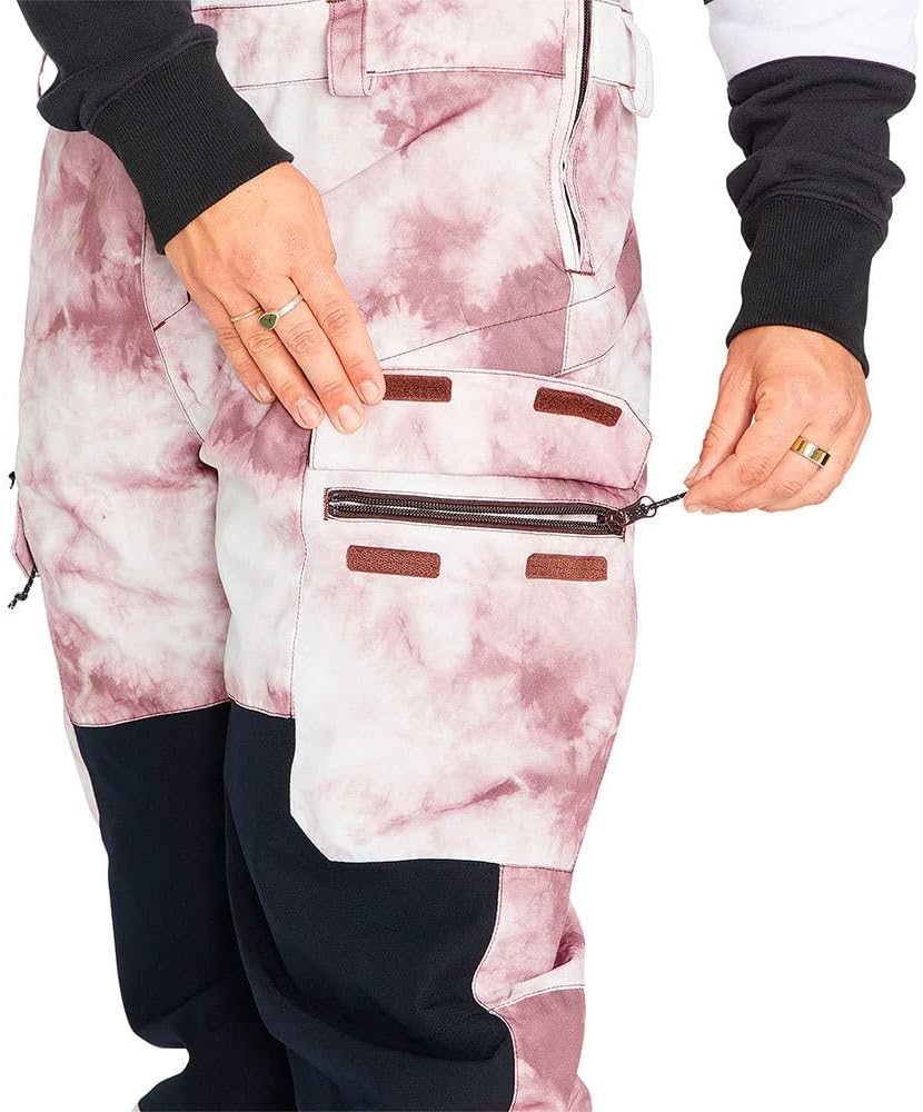 Volcom Women's Creston Stretch Snowboard Ski Bib Overall Snowpant Mojave Tie-dye S3