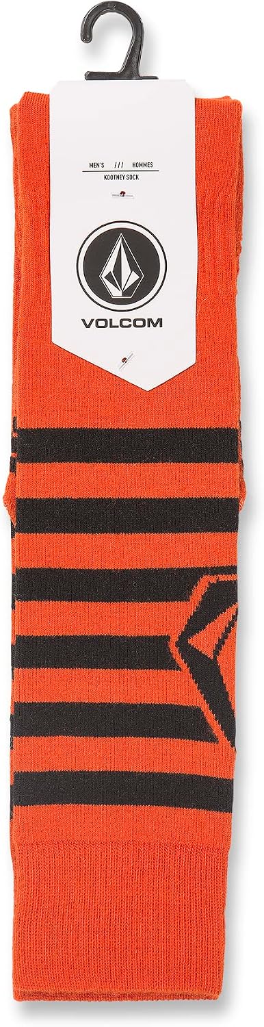 Volcom Men's Kootney Lightweight Snowboard Ski Sock Orange Shock S3