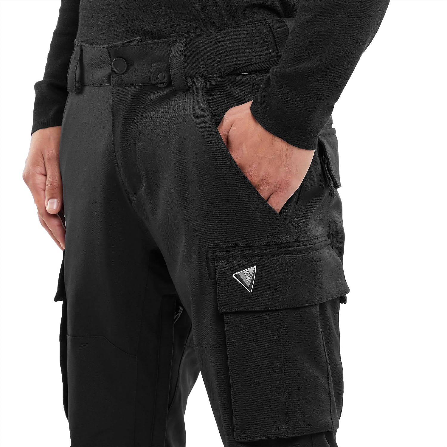 Volcom Men's Articulated Snow Pant, 15k Waterproof Ski Snowboard Pants, Sealed Seams Black S4