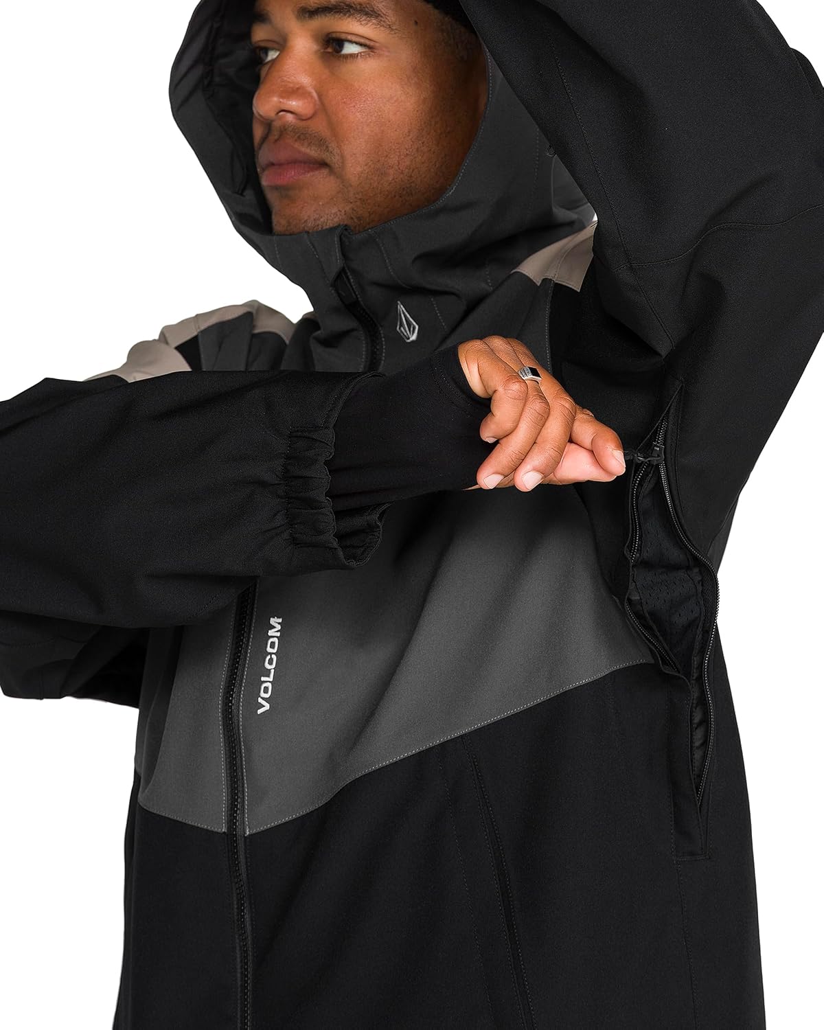 Volcom Men's Brighton Hooded Snowboard Ski Winter Jacket Dark Grey