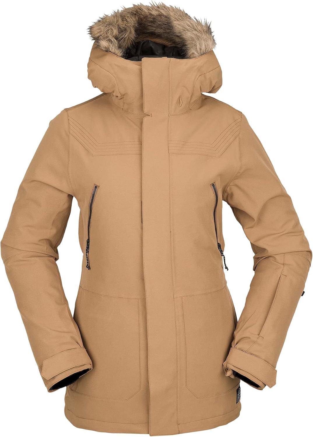 Volcom Women's Shadow Insulated Snowboard Ski Winter Hooded Jacket Caramel S3