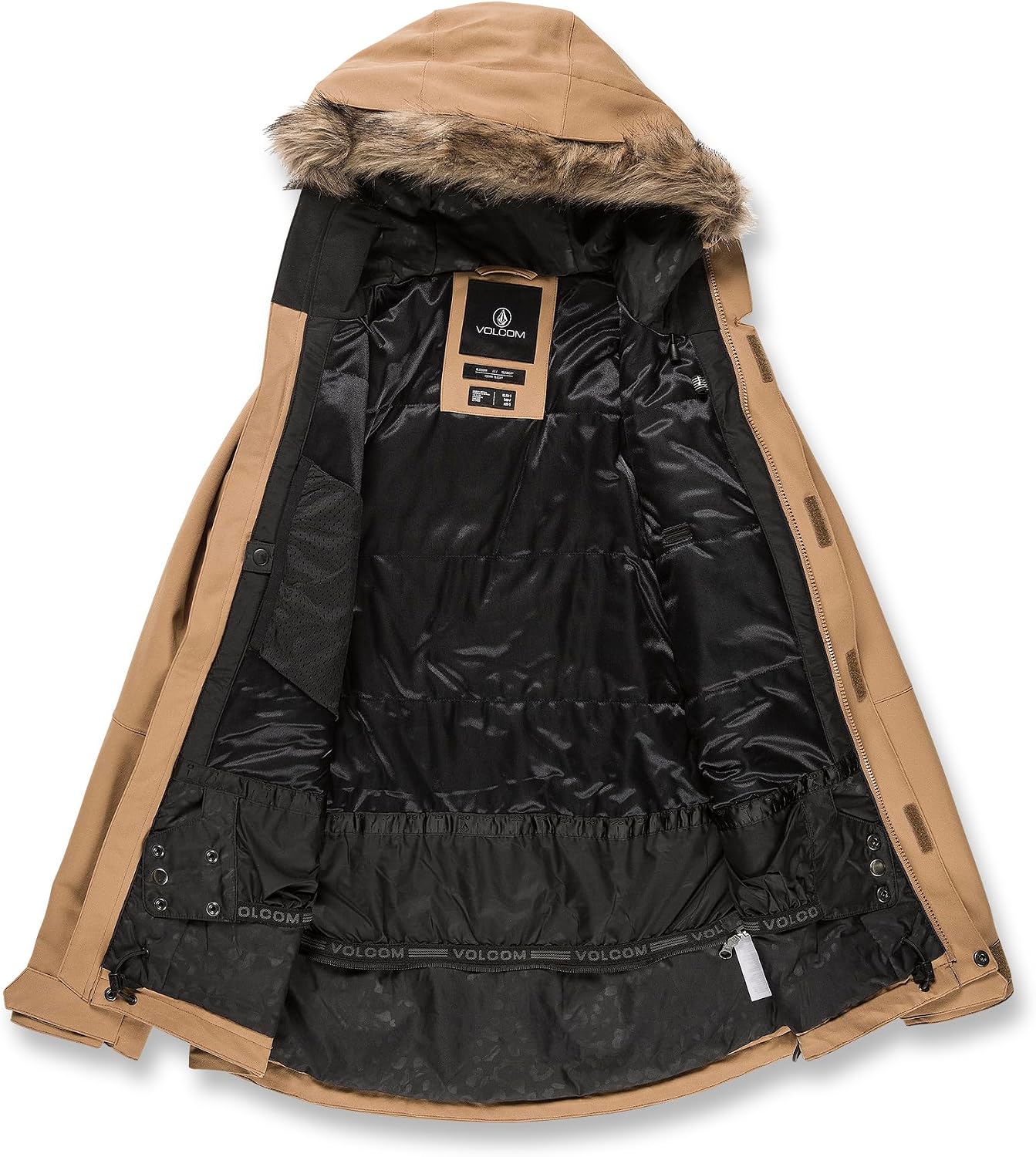 Volcom Women's Shadow Insulated Snowboard Ski Winter Hooded Jacket Caramel S3