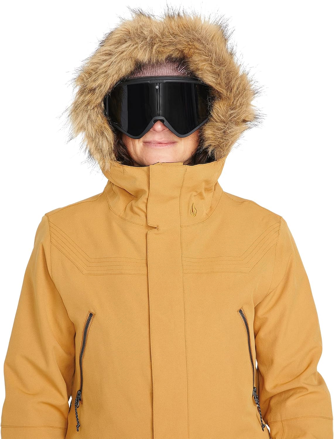 Volcom Women's Shadow Insulated Snowboard Ski Winter Hooded Jacket Caramel S3