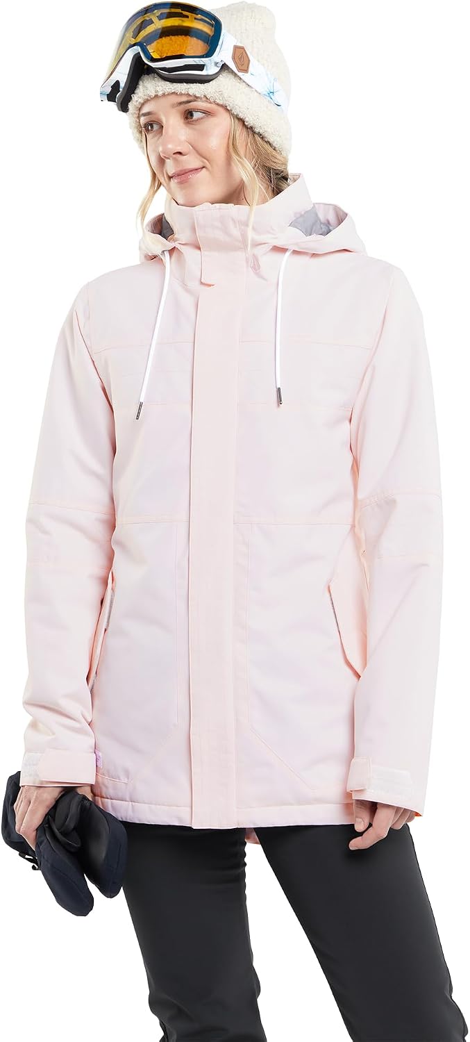 Volcom Women's Fawn Insulated Snowboard Ski Winter Hooded Jacket Calcite S4