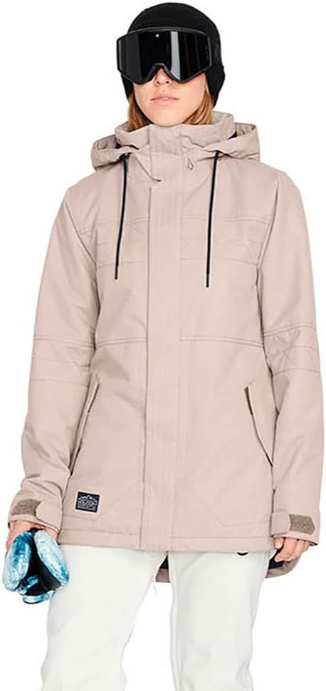 Volcom Women's Fawn Insulated Snowboard Ski Winter Hooded Jacket Sand S3