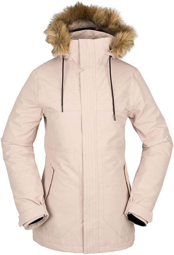 Volcom Women's Fawn Insulated Snowboard Ski Winter Hooded Jacket Sand S3