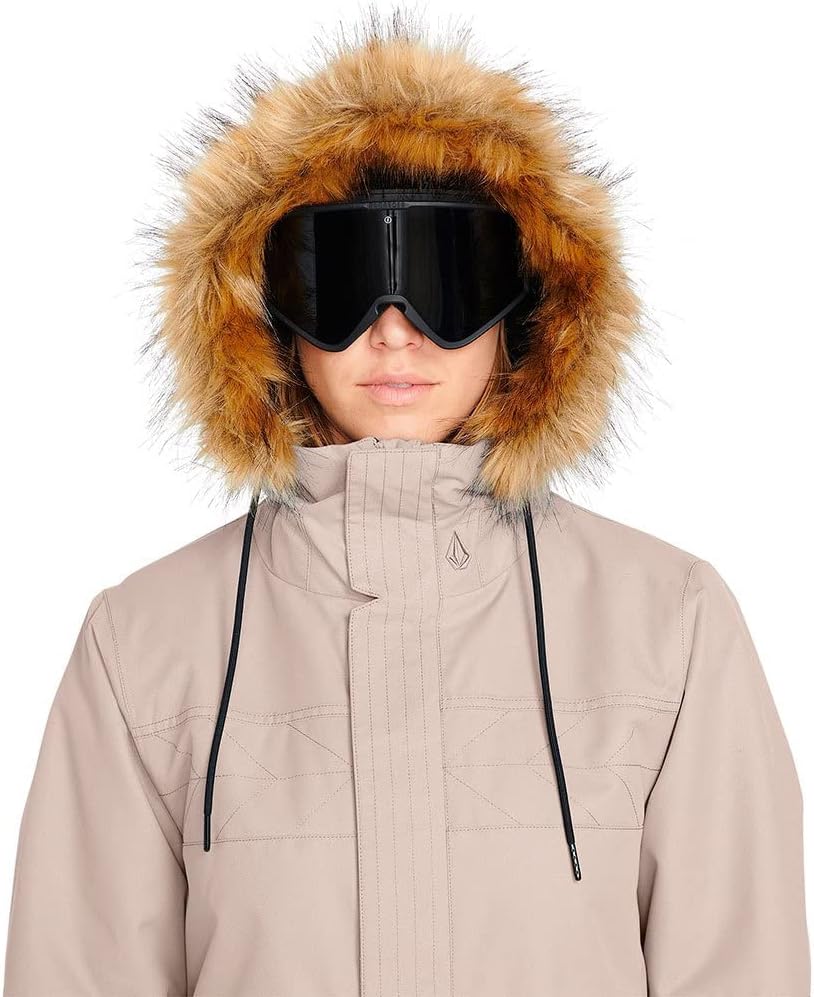 Volcom Women's Fawn Insulated Snowboard Ski Winter Hooded Jacket Sand S3