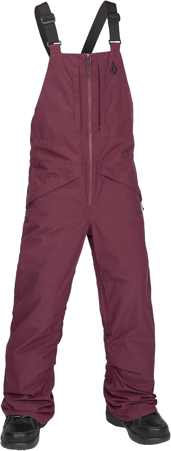 Volcom Boys' Youth Barkley Bib Overall Snowboard Pant Burgundy