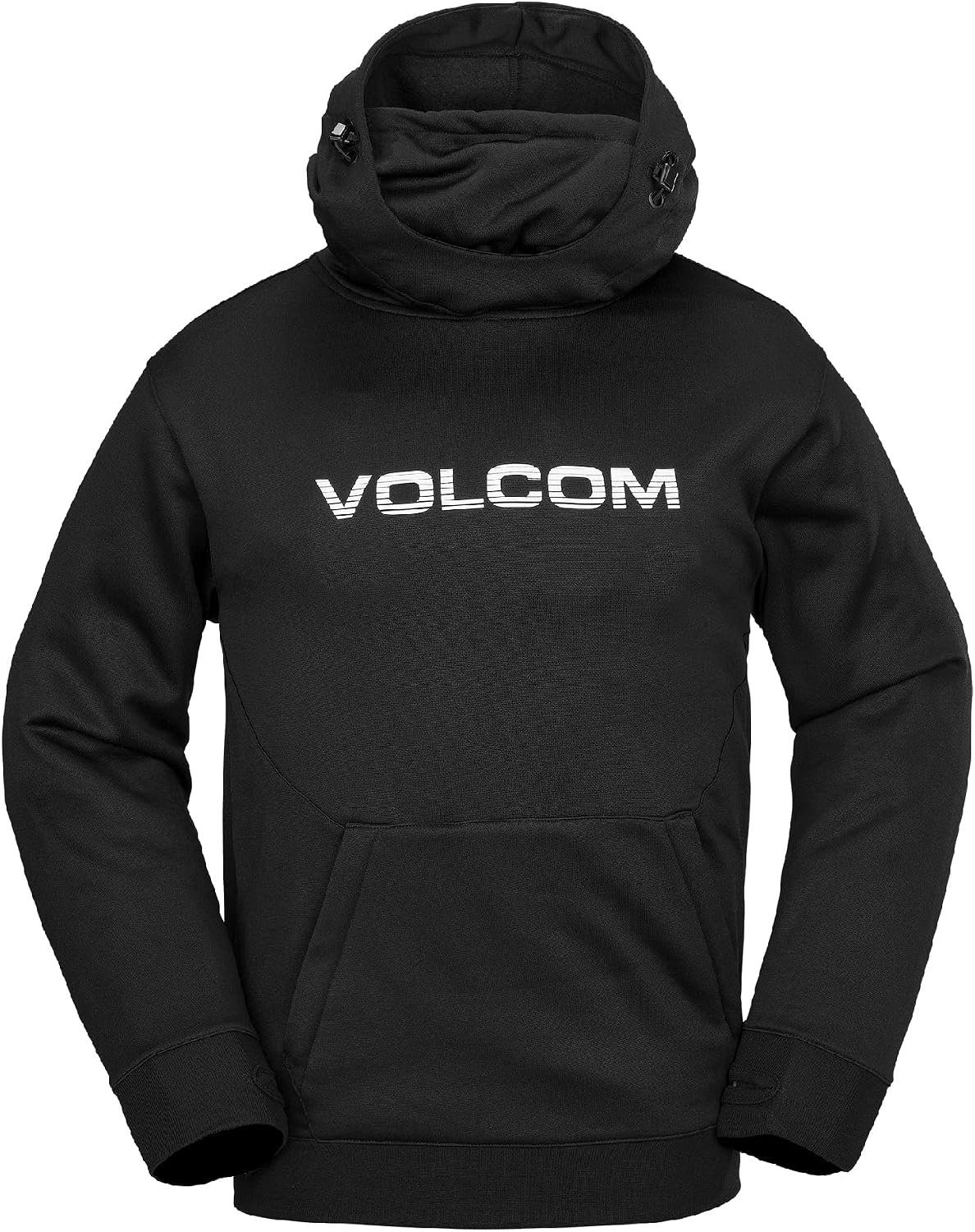 Volcom Men's Hydro Fleece Riding Hoodie – Water-repellent Sweatshirt With Storm Hood & Thumbholes Midnight