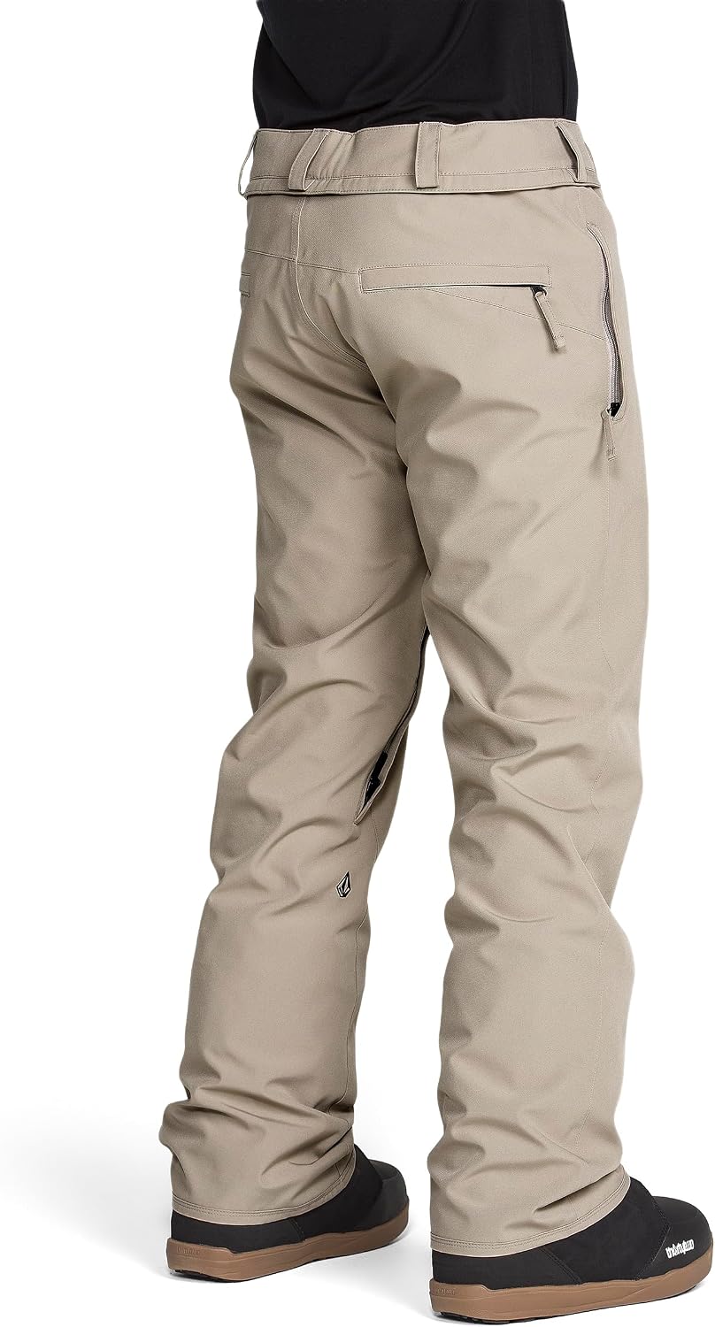 Volcom Men's Freakin Snow Chino Pants – 15k Waterproof Breathable Snowboard Pants With Zip Tech Khaki