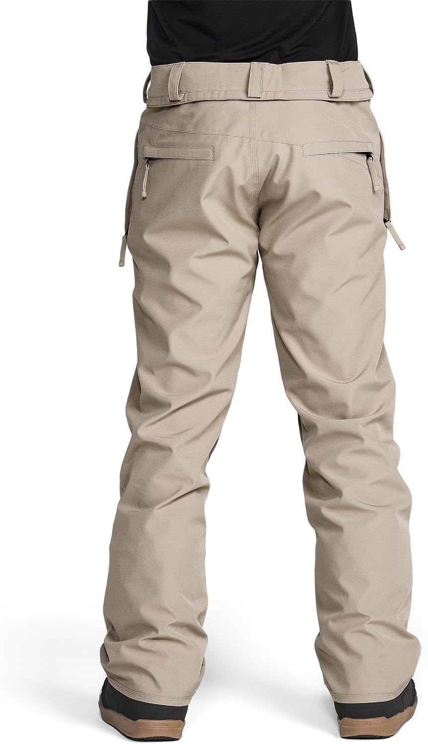 Volcom Men's Freakin Snow Chino Pants – 15k Waterproof Breathable Snowboard Pants With Zip Tech Khaki