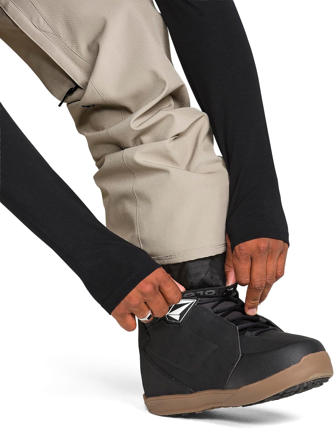 Volcom Men's Freakin Snow Chino Pants – 15k Waterproof Breathable Snowboard Pants With Zip Tech Khaki