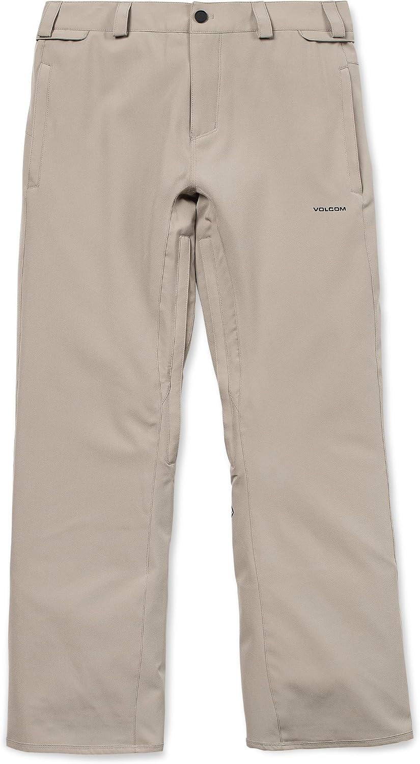 Volcom Men's Freakin Snow Chino Pants – 15k Waterproof Breathable Snowboard Pants With Zip Tech Khaki