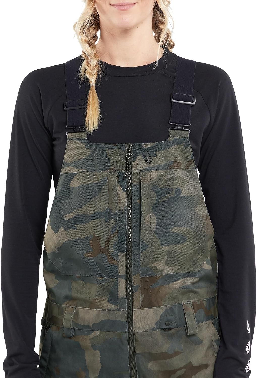 Volcom Women's Swift Bib Overall Snowpant Cloudwash Camo S4