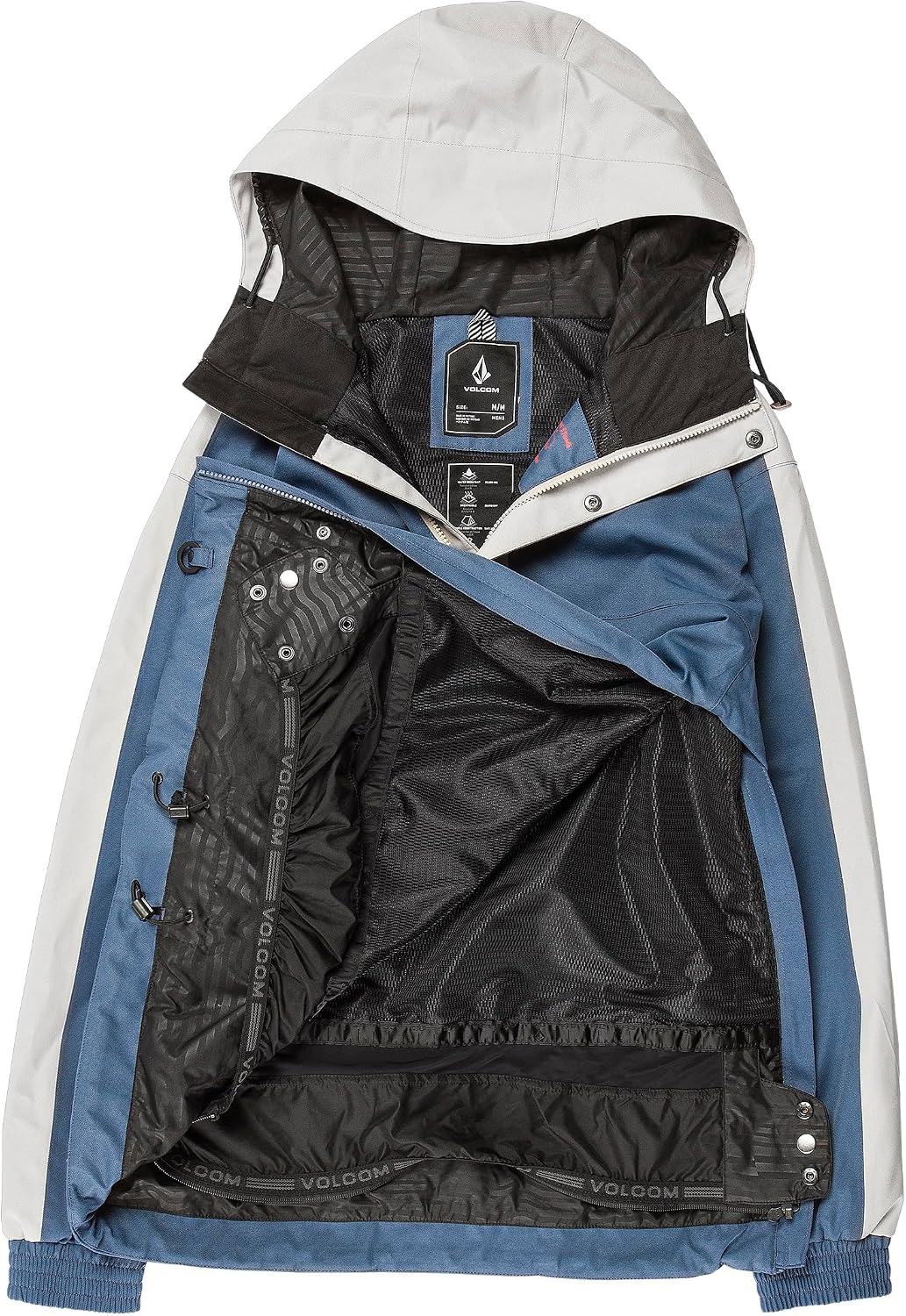 Volcom Men's Arthur Longo 20k Pullover Anarok Hooded Snowboard Jacket Indigo