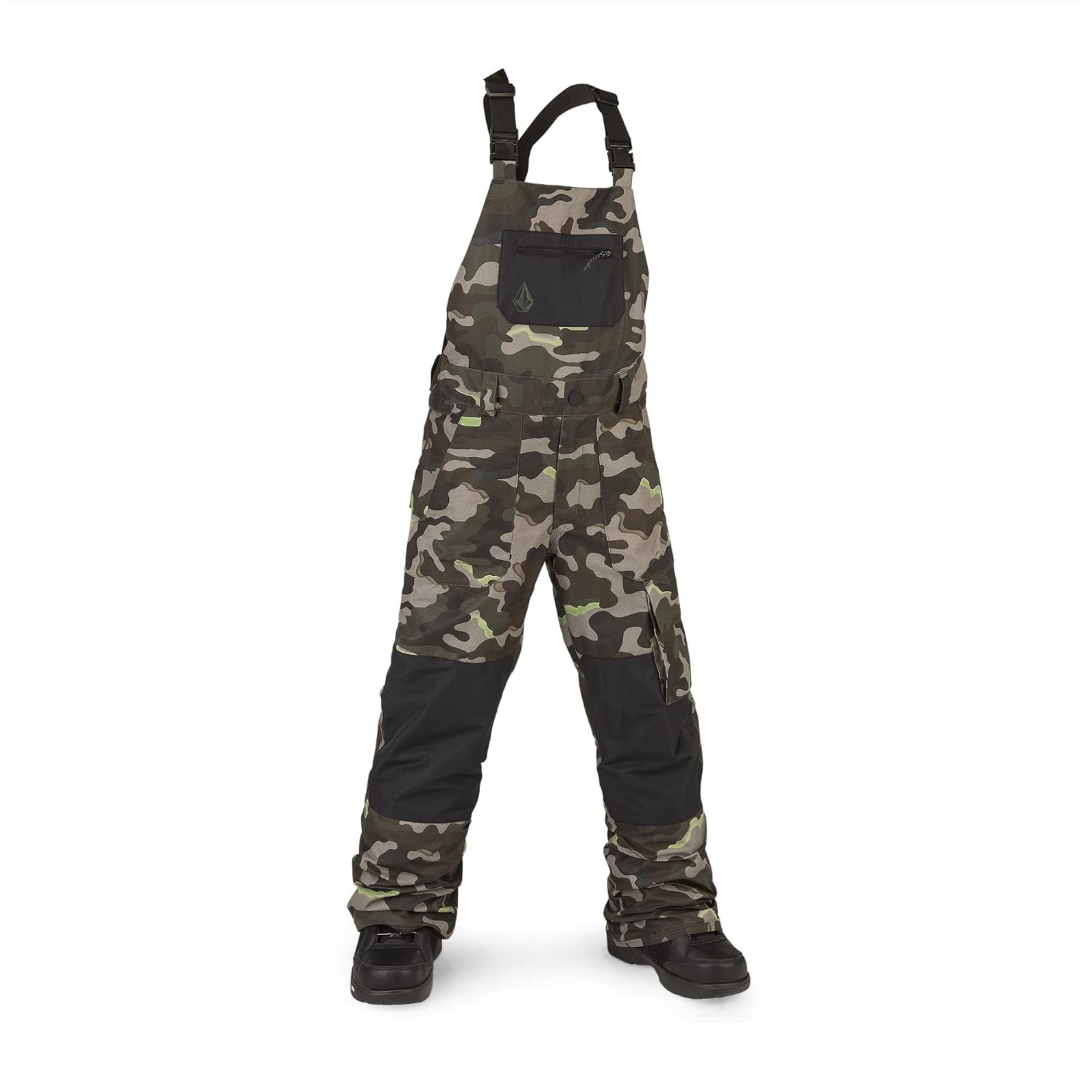 Volcom Boys' Youth Barkley Bib Overall Snowboard Pant Army Camo