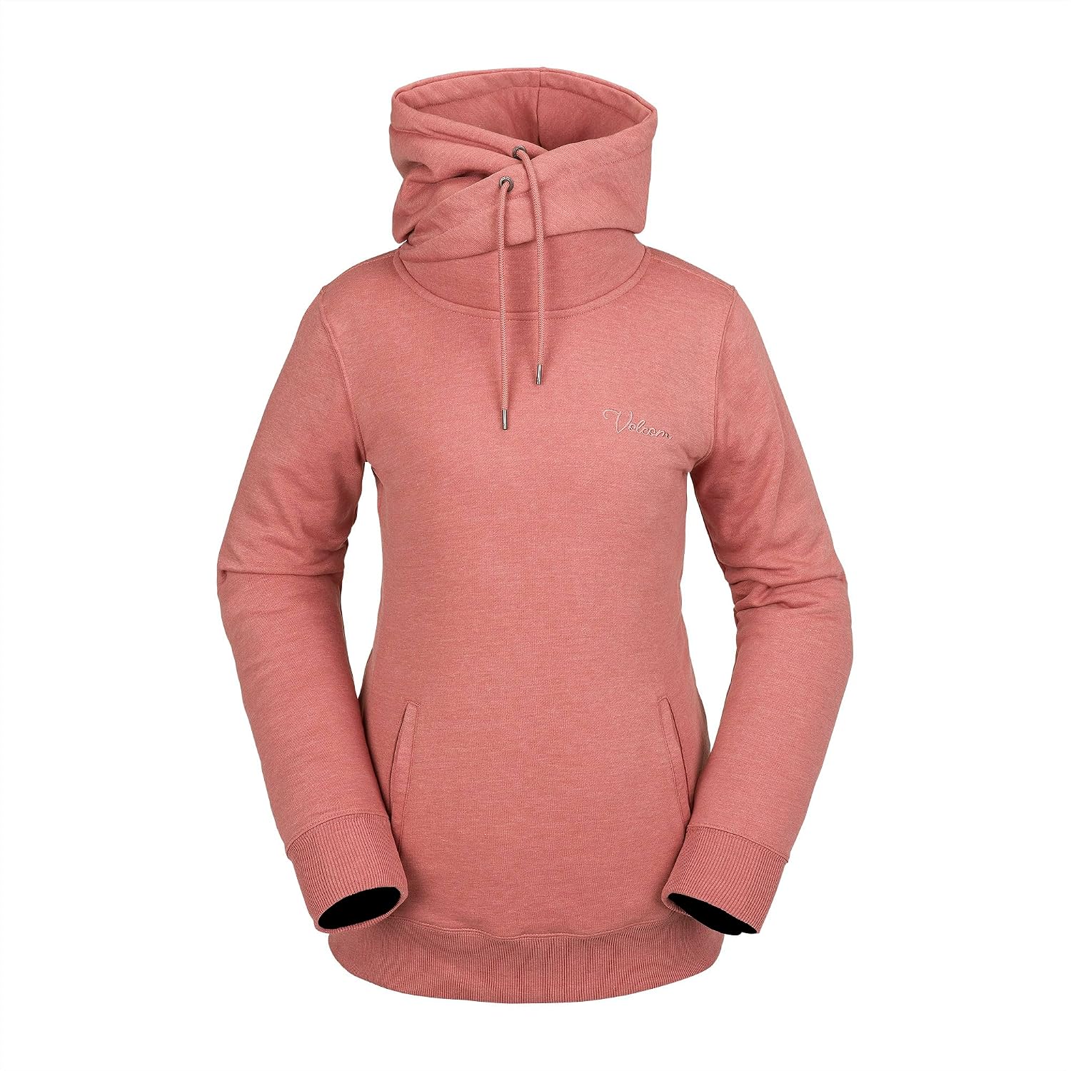Volcom Women's Tower Hooded Fleece Sweatshirt Earth Pink S4