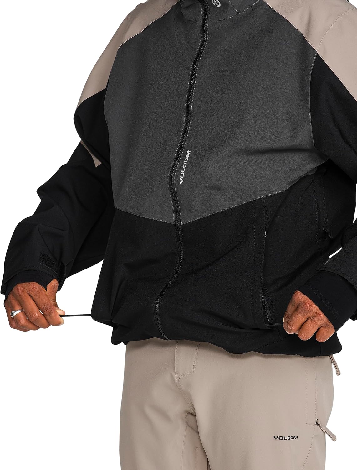 Volcom Men's Brighton Hooded Snowboard Ski Winter Jacket Dark Grey