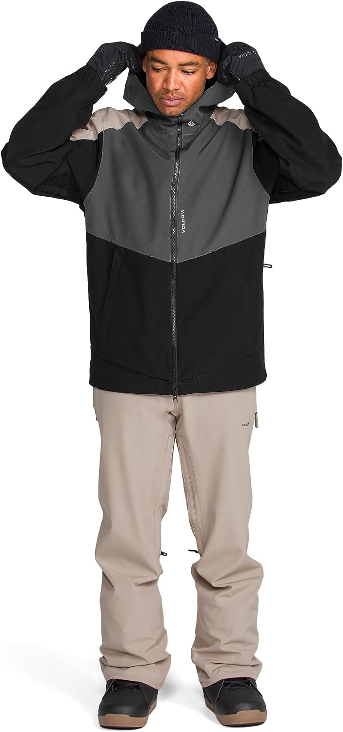 Volcom Men's Brighton Hooded Snowboard Ski Winter Jacket Dark Grey