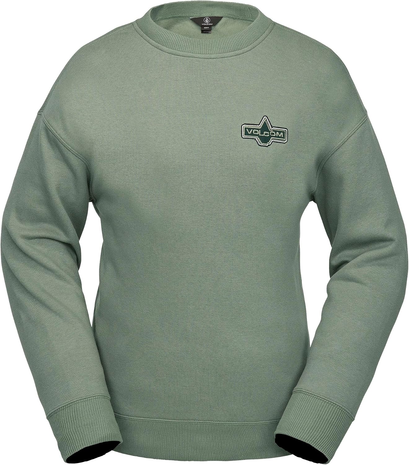 Volcom Women's Essential Crew Fleece Snowboard Winter Sweatshirt Lichen Green S5