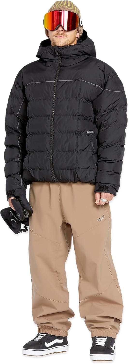 Volcom Men's Sew Down Ecodown Filled Puffy Snowboard Winter Ski Jacket Black S5