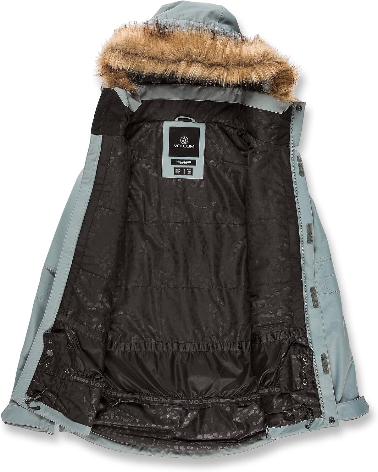 Volcom Women's Fawn Insulated Snowboard Ski Winter Hooded Jacket Green Ash S3