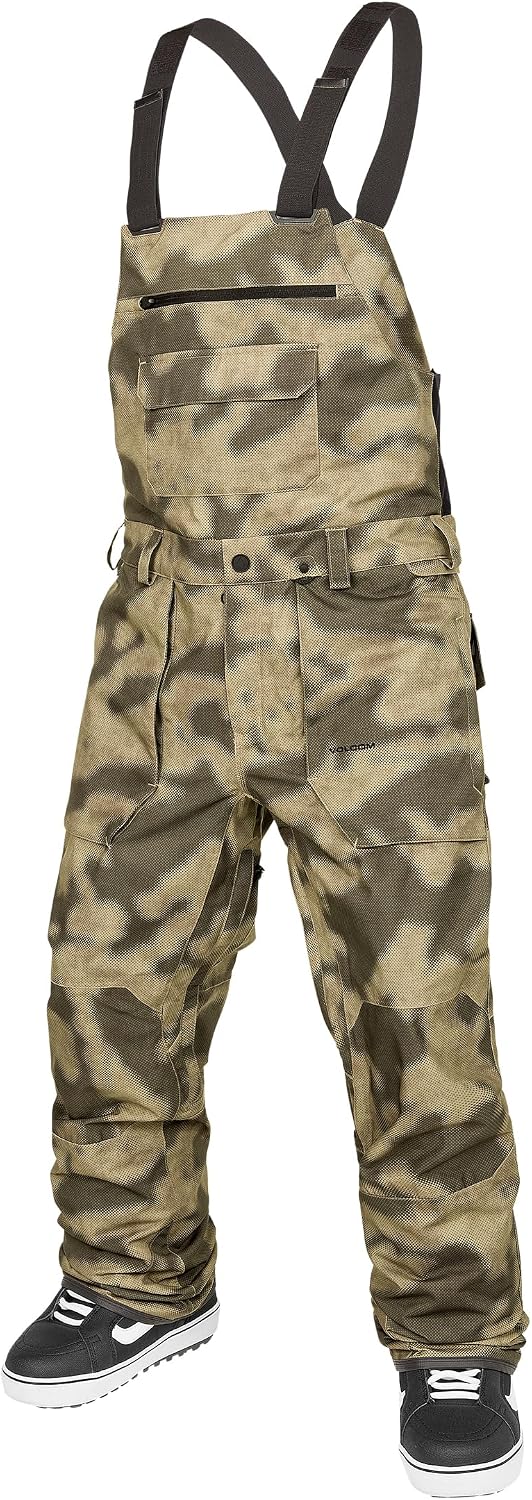 Volcom Men's Roan Bib Snowboard Pants, Camouflage, Small