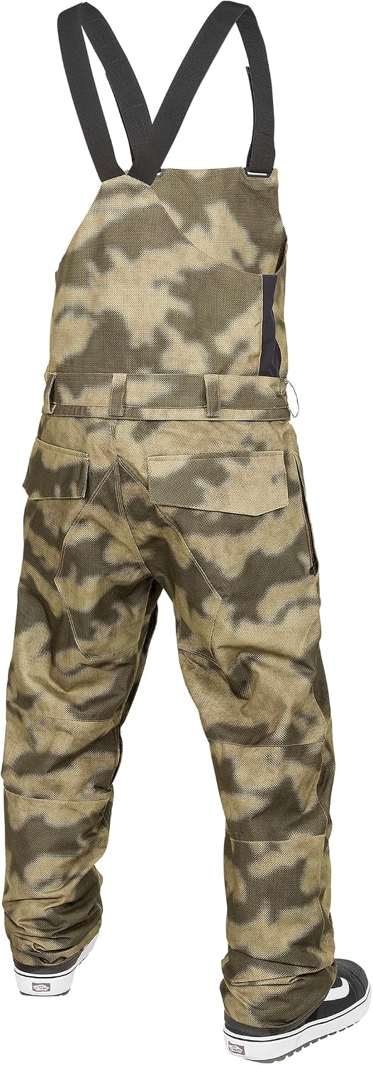 Volcom Men's Roan Bib Snowboard Pants, Camouflage, Small
