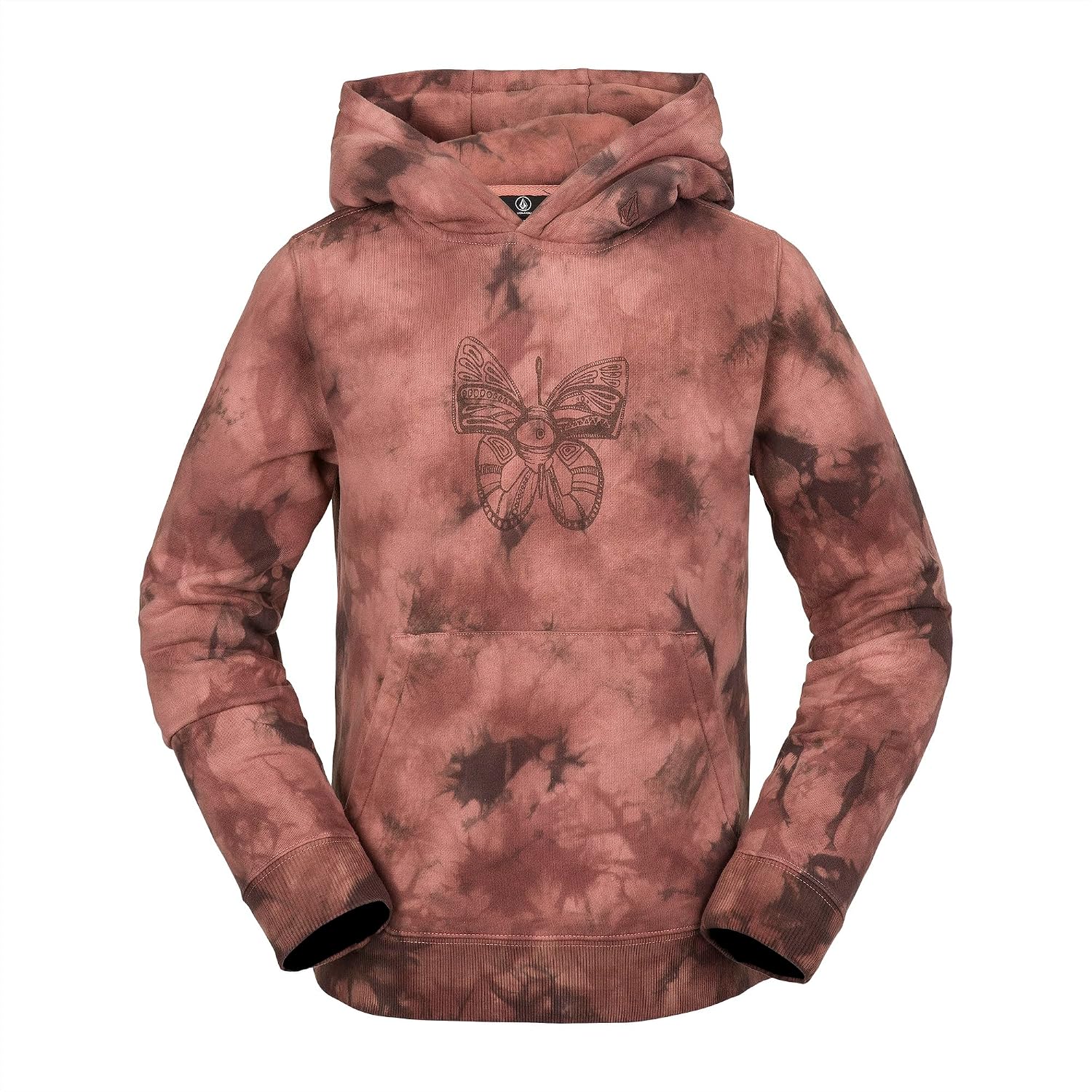 Volcom Boys' Hotlapper Pullover Hooded Riding Fleece Pink Salt Wash S4