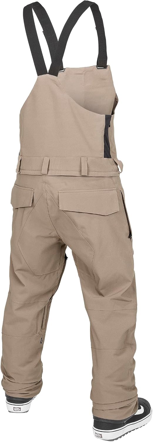 Volcom Men's Roan Bib Overall Snowboard Pant – 15k Waterproof 2-layer Repreve® Fibers Chestnut Brown