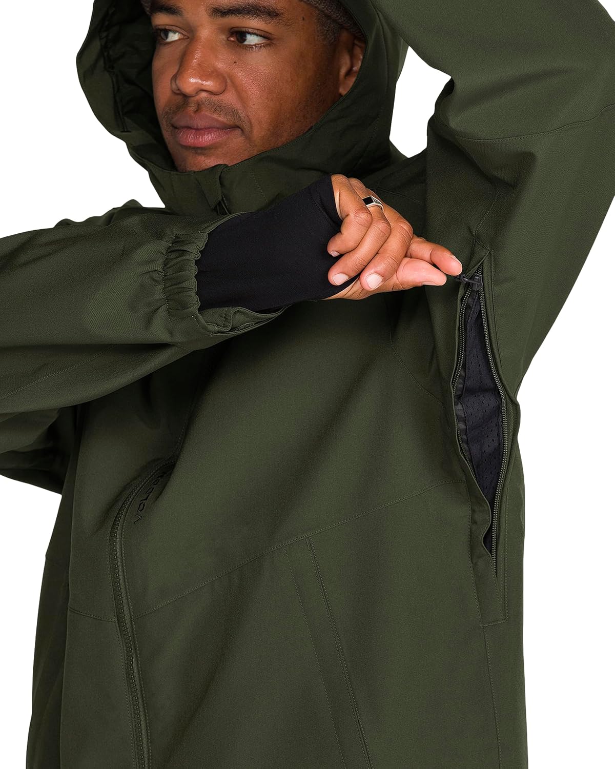 Volcom Men's Brighton Hooded Snowboard Ski Winter Jacket Dark Green