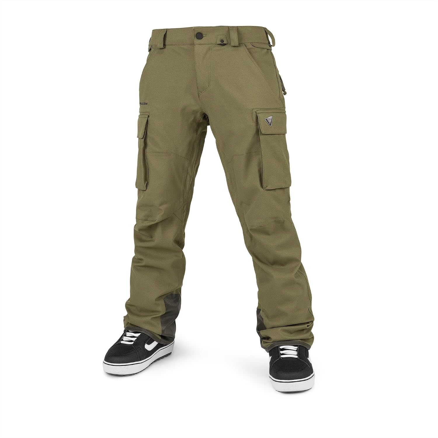 Volcom Men's Articulated Snow Pant, 15k Waterproof Ski Snowboard Pants, Sealed Seams Military S4