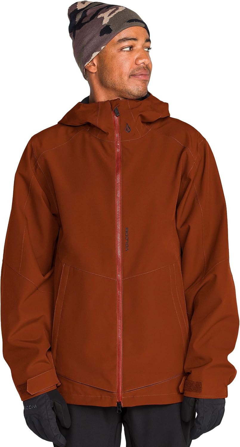 Volcom Men's Brighton Hooded Snowboard Ski Winter Jacket Burnt Orange