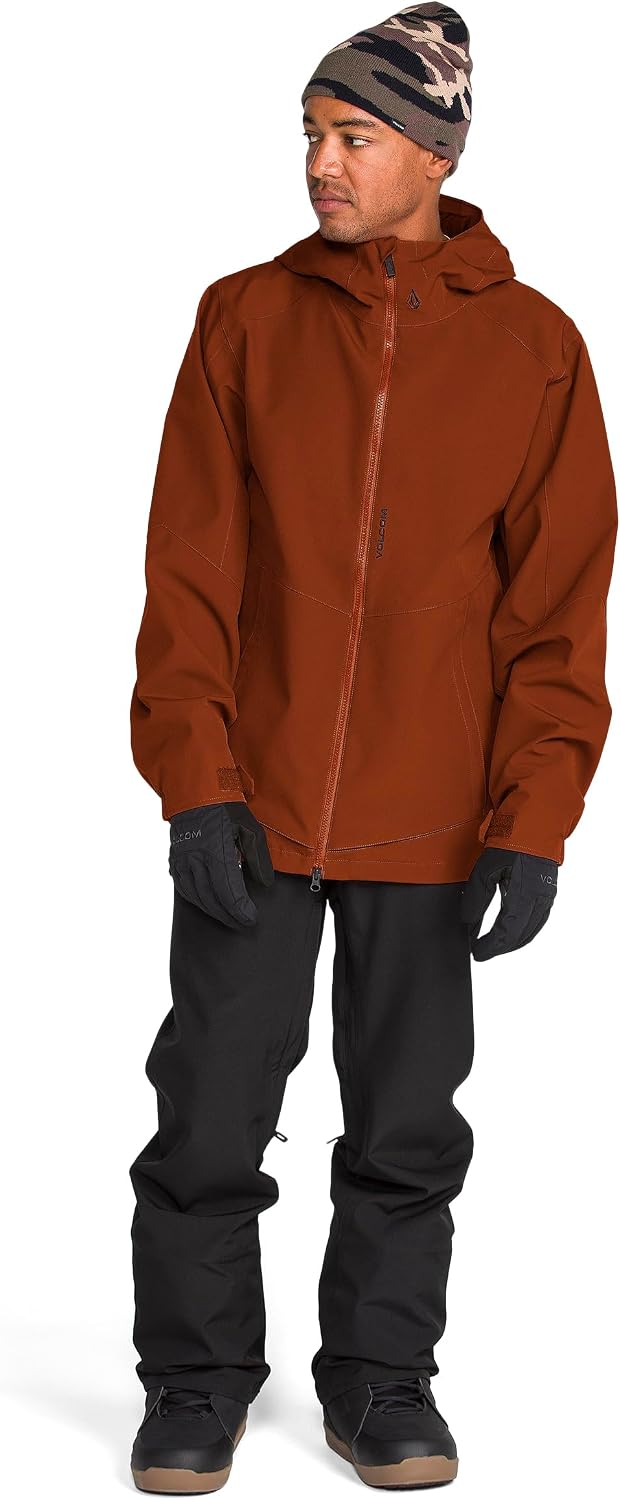 Volcom Men's Brighton Hooded Snowboard Ski Winter Jacket Burnt Orange