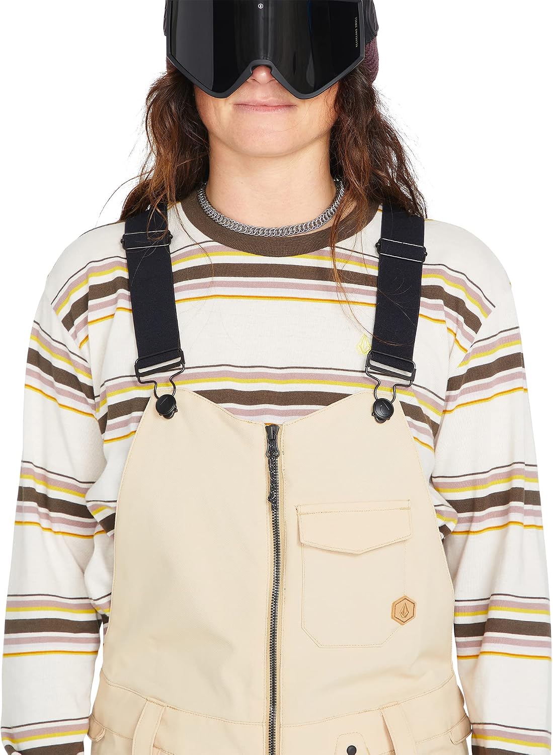 Volcom Women's Swift Bib Overall Snowpant Sand S3