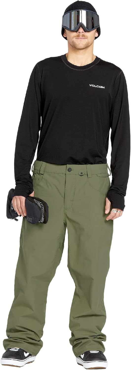 Volcom Men's 5-pocket Snowboard Pant, 10k Waterproof Ski Snow Pants, Sealed Seams Ivy S5