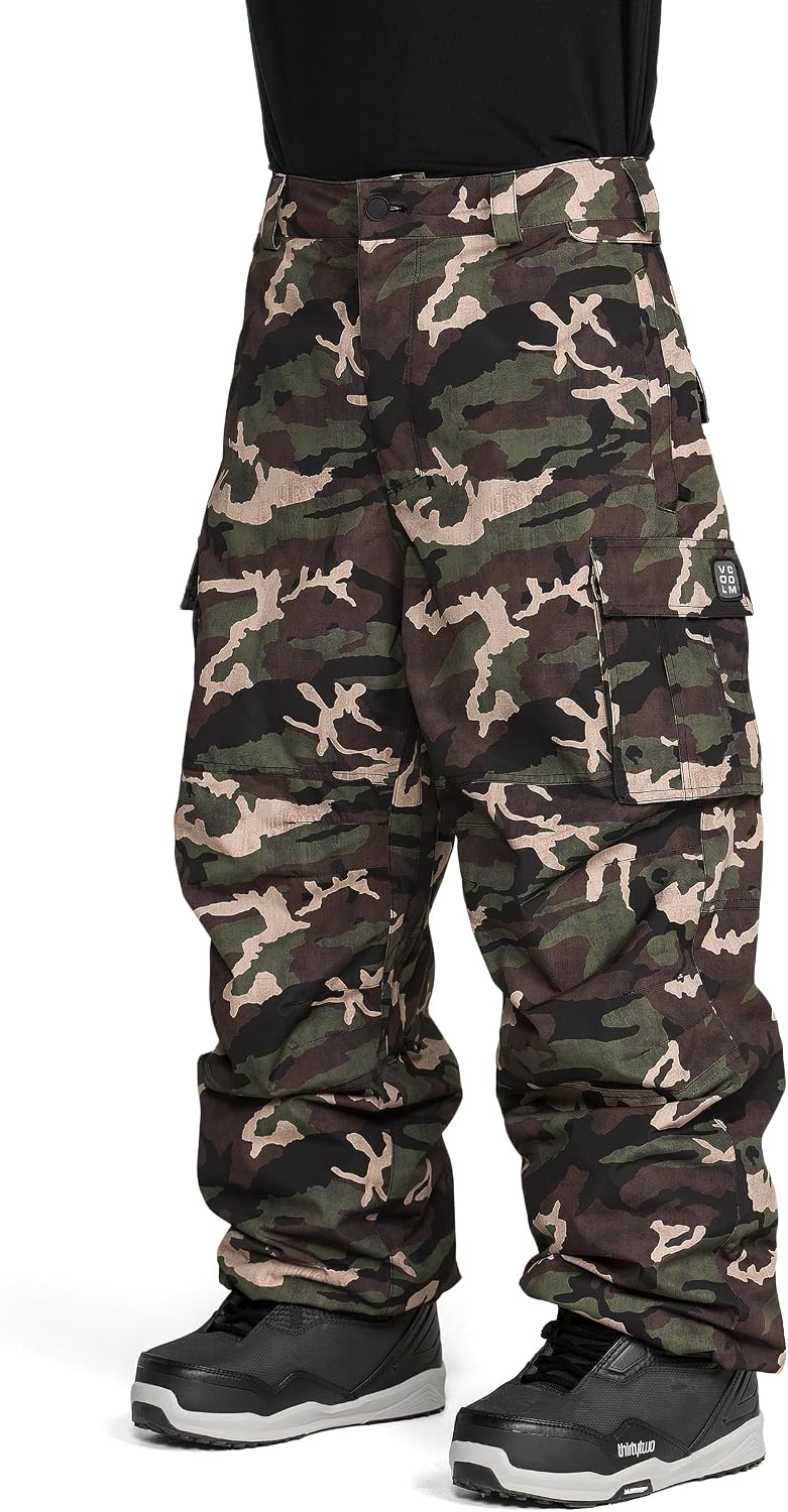 Volcom Men's Nwrk Baggy Snowboard Pant – 10k Waterproof Breathable 2-layer Camoflauge