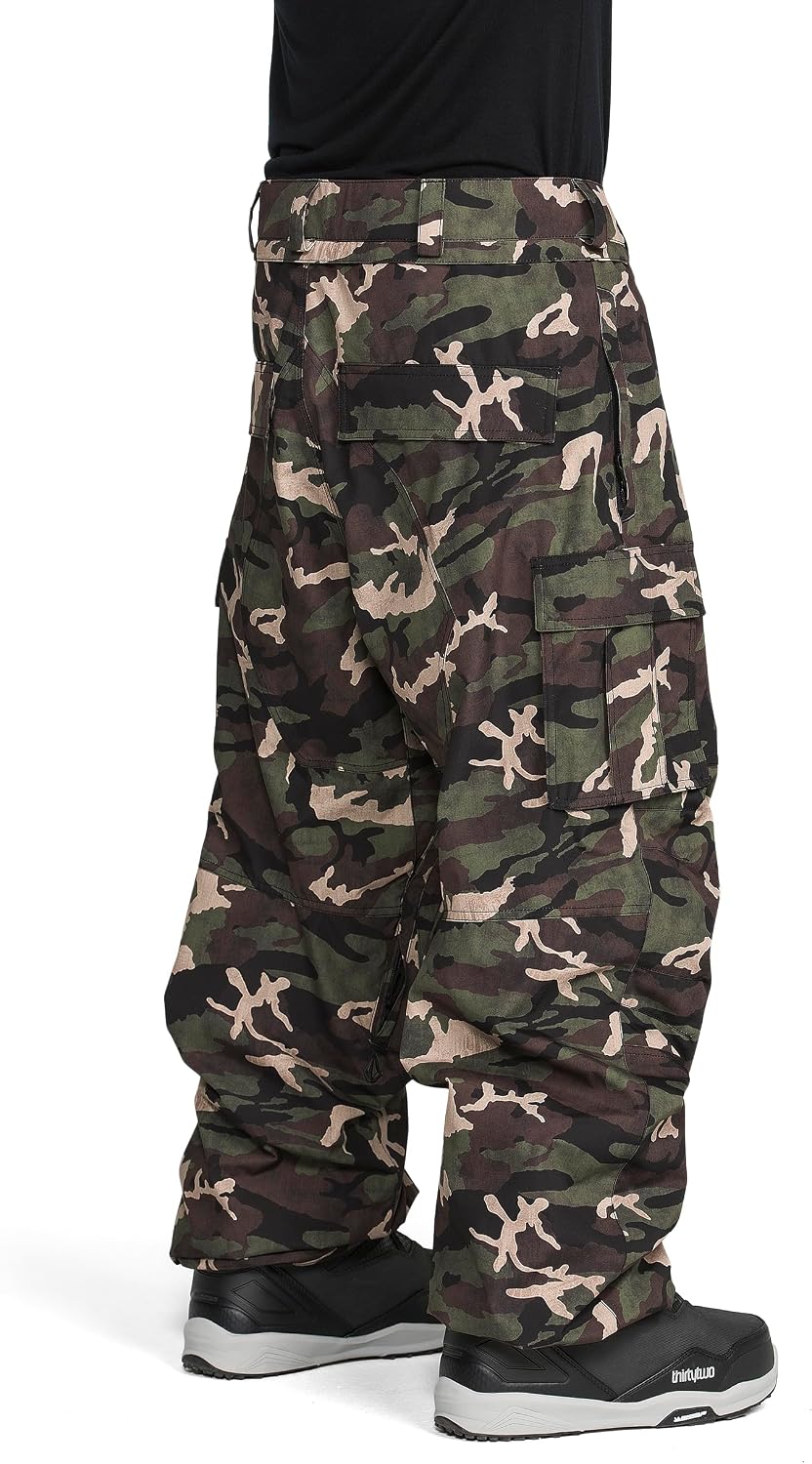 Volcom Men's Nwrk Baggy Snowboard Pant – 10k Waterproof Breathable 2-layer Camoflauge