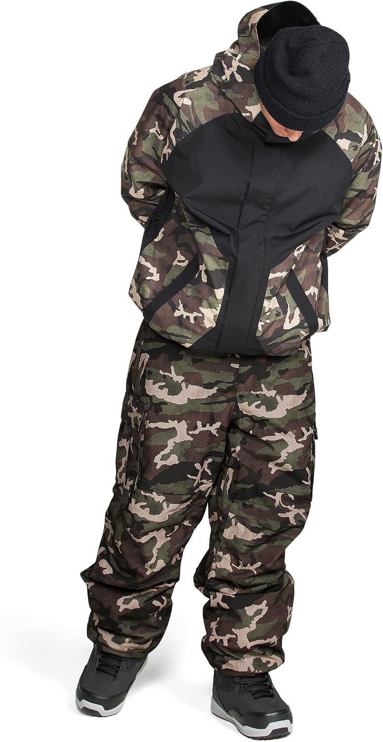 Volcom Men's Nwrk Baggy Snowboard Pant – 10k Waterproof Breathable 2-layer Camoflauge