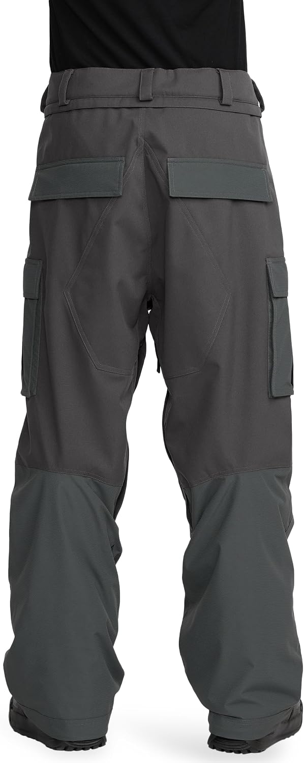 Volcom Men's Nwrk Baggy Snowboard Pant – 10k Waterproof Breathable 2-layer Dark Grey
