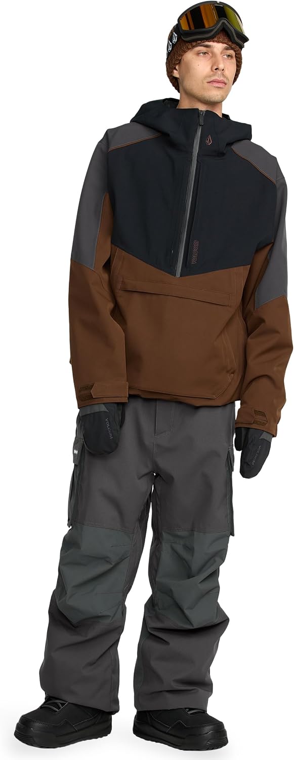 Volcom Men's Nwrk Baggy Snowboard Pant – 10k Waterproof Breathable 2-layer Dark Grey