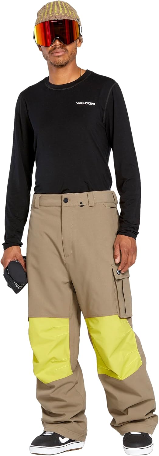 Volcom Men's Nwrk Baggy Snowboard Pant – 10k Waterproof Breathable 2-layer Chestnut Brown