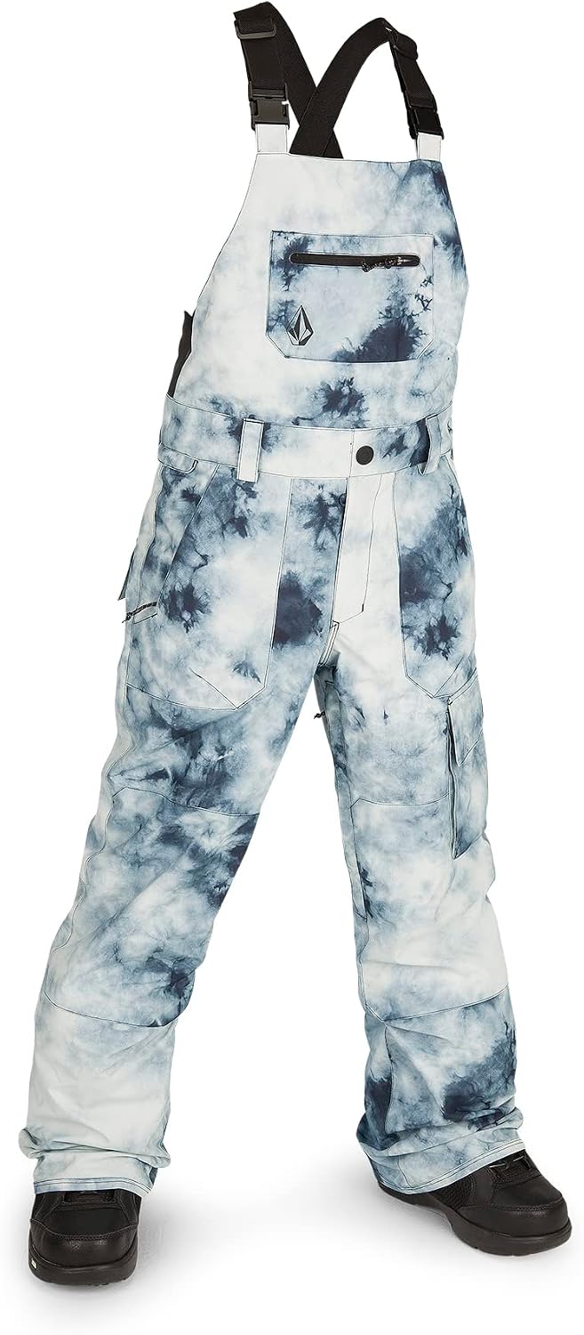 Volcom Boys' Youth Barkley Bib Overall Snowboard Pant Storm Tie-dye S3