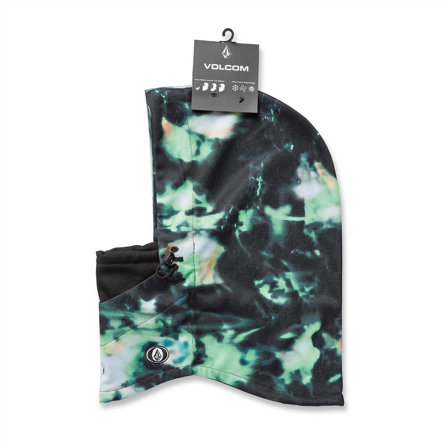 Volcom Men's Hydro Fleece Hood Snowboard Neck Warmer Spritz Black S4