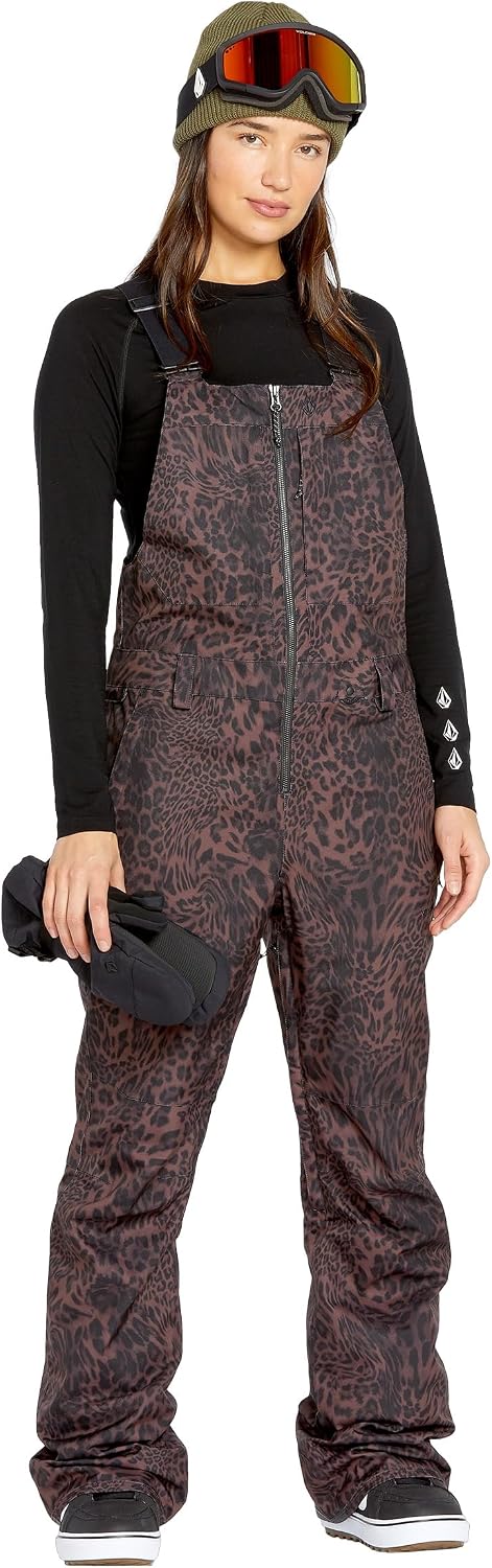 Volcom Women's Swift Bib Overall Snowpant Leopard S5