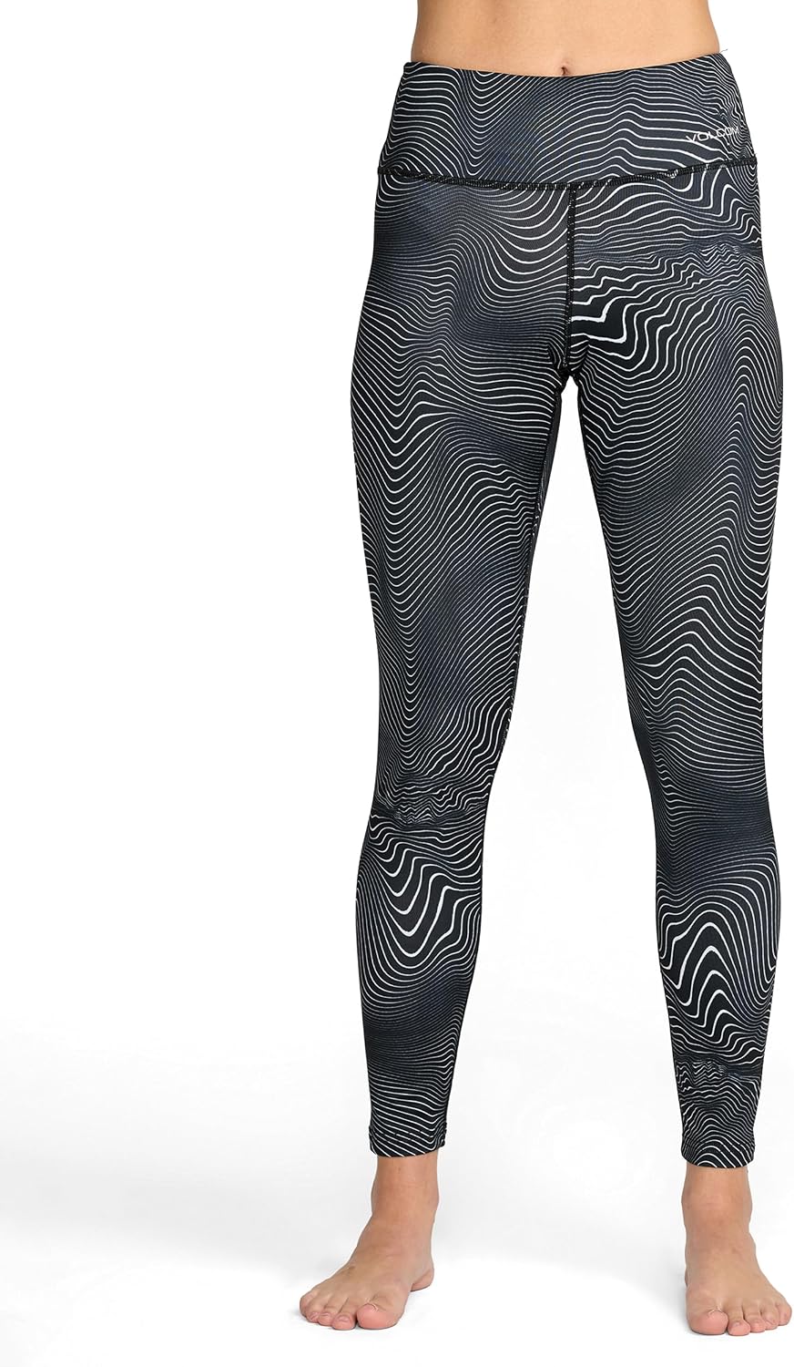 Volcom Women's V-Science Thermal Base Layer Legging – Quick Dry High-Waisted Fit Black White