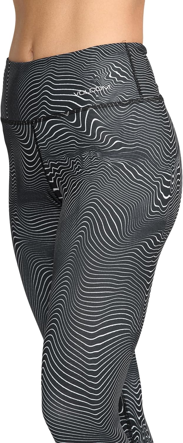 Volcom Women's V-Science Thermal Base Layer Legging – Quick Dry High-Waisted Fit Black White