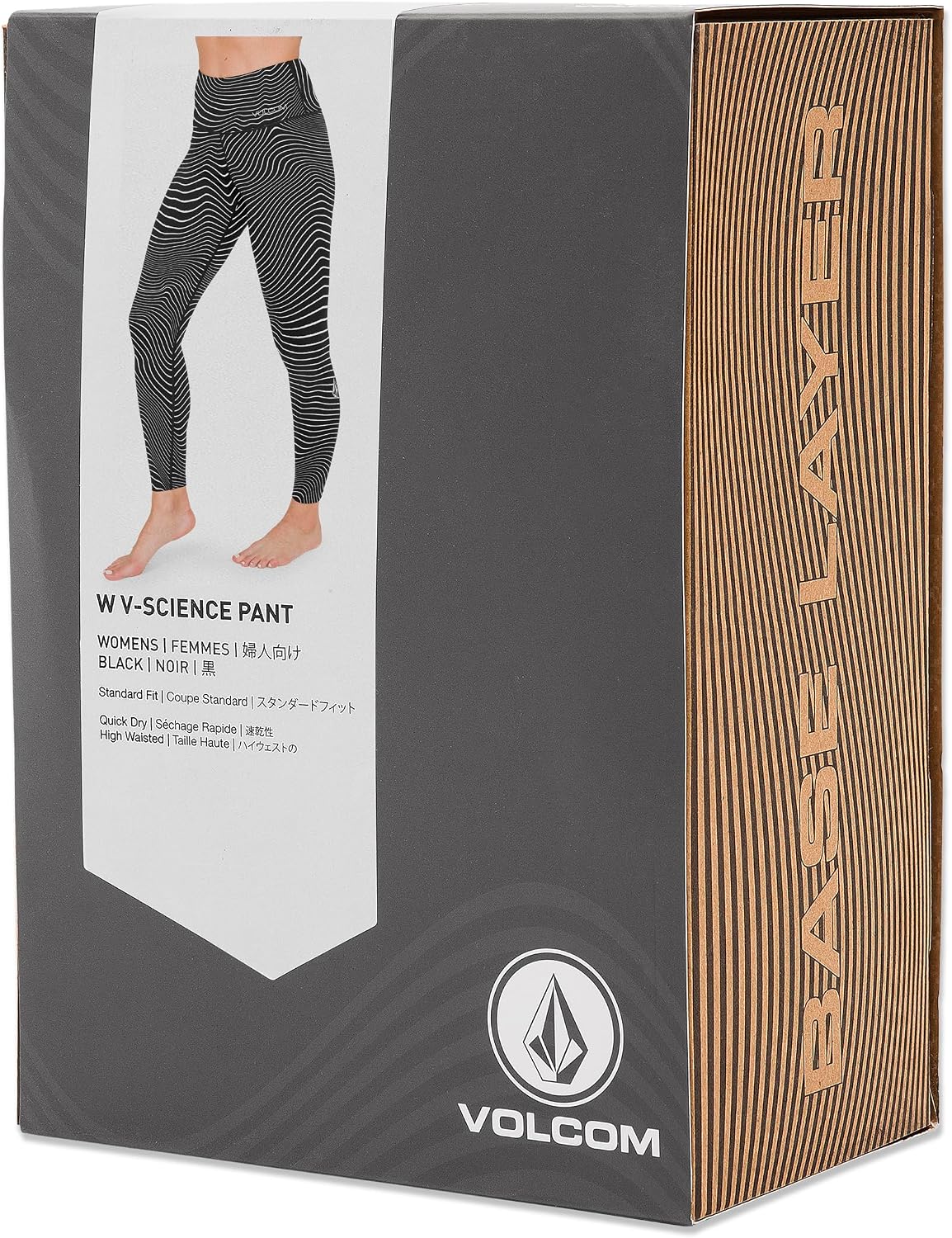Volcom Women's V-Science Thermal Base Layer Legging – Quick Dry High-Waisted Fit Black White