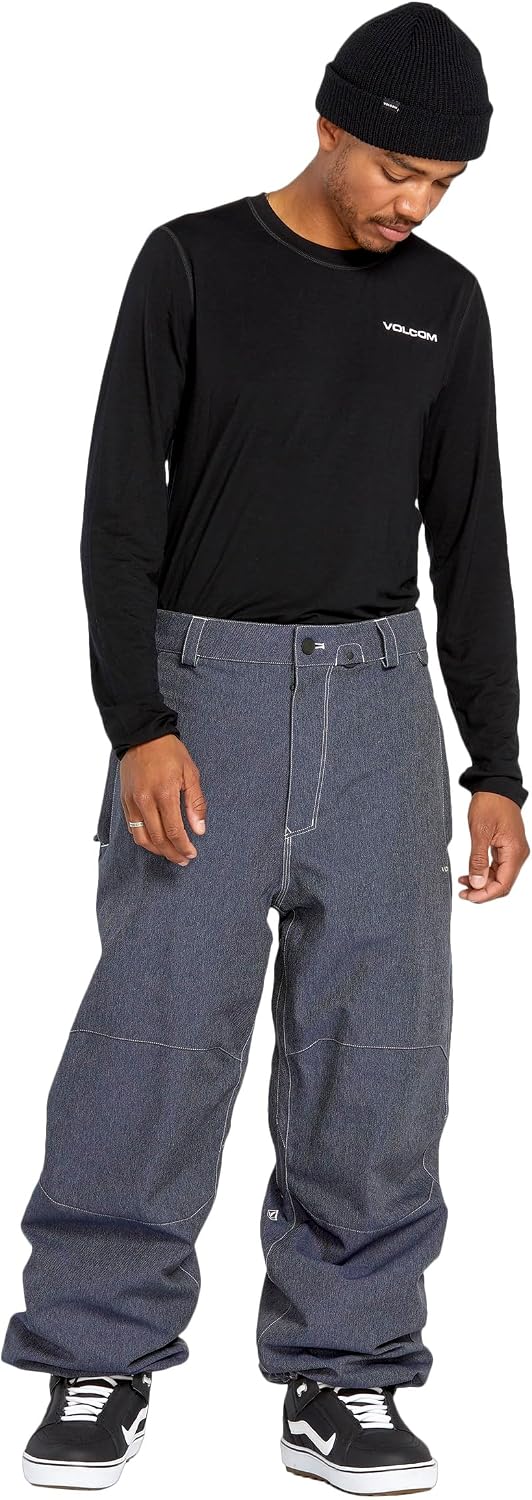 Volcom Men's Shell Snow Billow Pant – 10k Waterproof, Baggy Fit, Breathable 2-layer Dark Denim